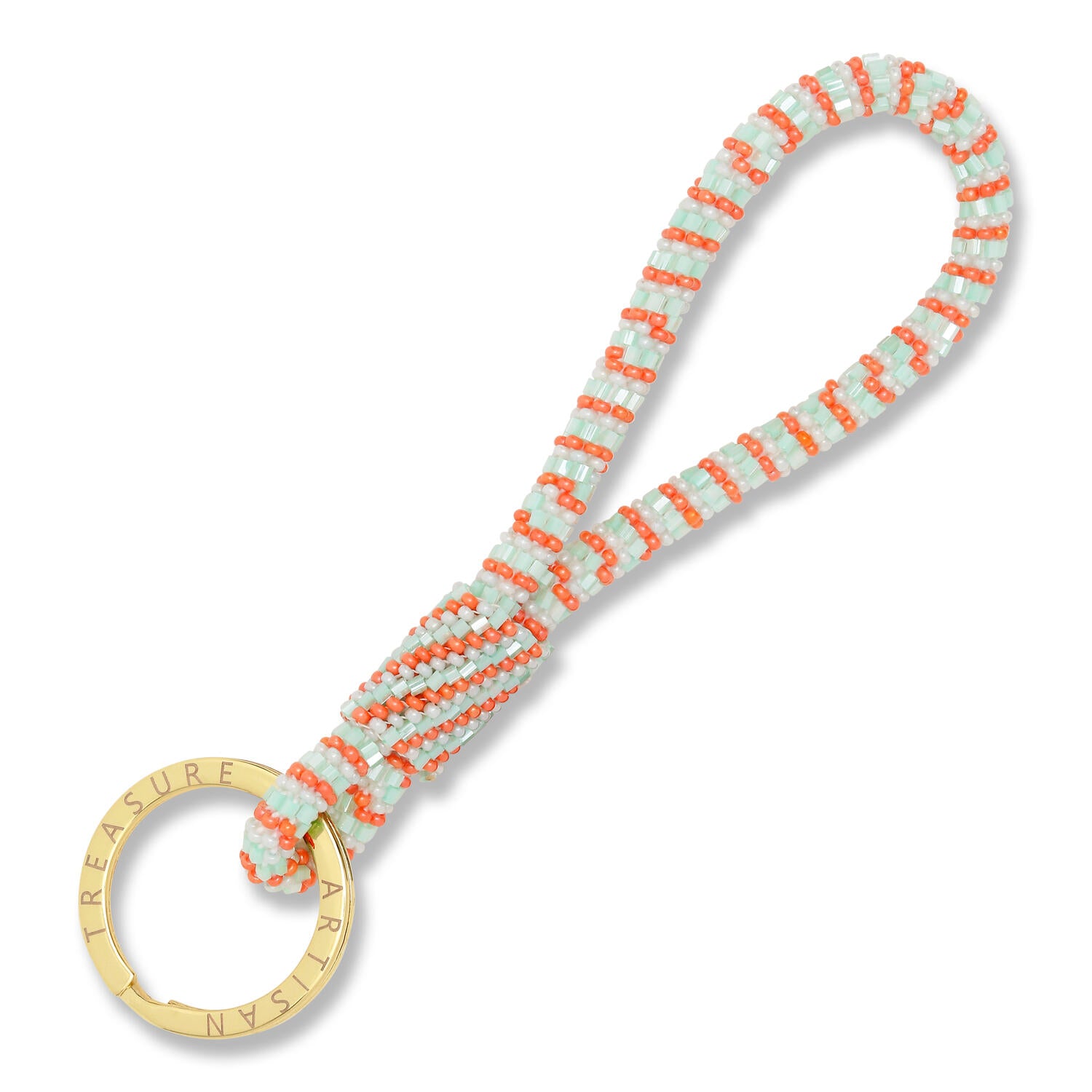 Toscana nøglering - Light blue/coral